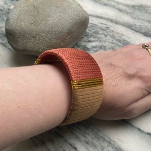 🎈Sale 🎈2 for $10 rustic boho fiber wrapped rust moss green tan gold bangle